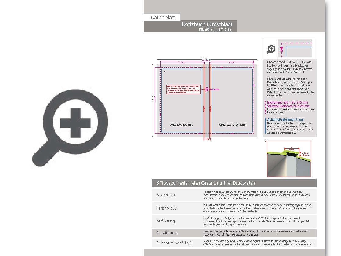 Product Bild notizbuch_din_a5_hoch__umschlag__hardcover_4_0-farbig__inhalt__256_blanko_inhaltsseiten_inkl__abrissperforation_(1_cm_vom_bund)